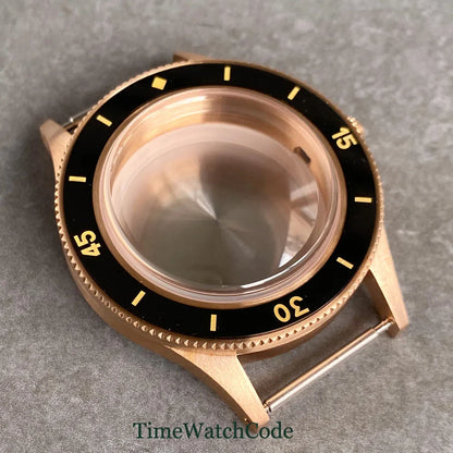 50 FATHOMS Real Bronze Watch Case Fit NH34 NH35 NH36 NH38 NH70 NH72 ETA2824 PT5000 SW200 Bow Sapphire Glass 20BAR Sandblast 40mm