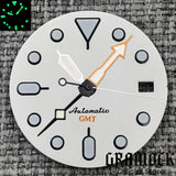 29mm Blue Red Black Orange GMT NH34 White Glossy Dial With Hands C3 Lume Fit NH34 Mechanical Watch Modified Accessories