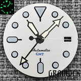 29mm Blue Red Black Orange GMT NH34 White Glossy Dial With Hands C3 Lume Fit NH34 Mechanical Watch Modified Accessories