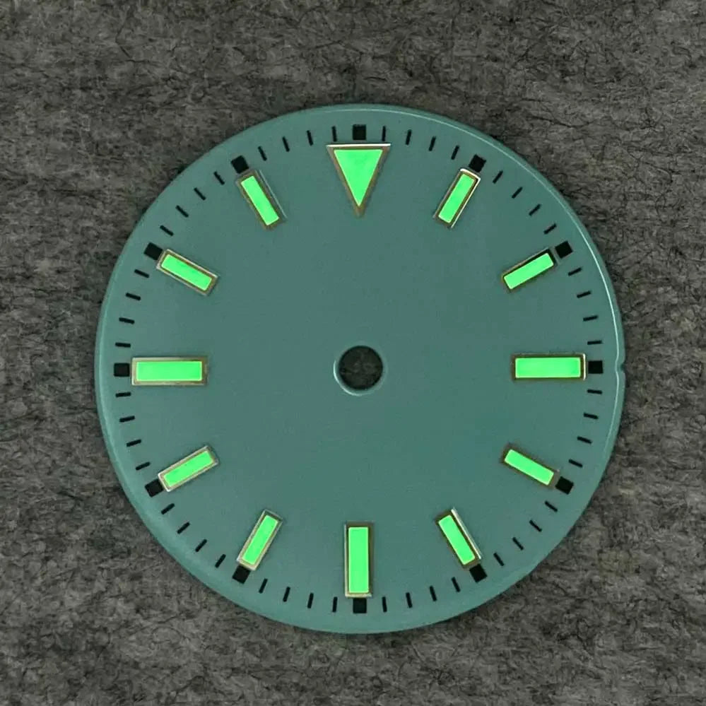 29mm Watch Dial with Green Luminous Colourful No Calendar Window Watch Faces for NH35/ ETA 2836/Japan 8215/Mingzhu 2813 Movement