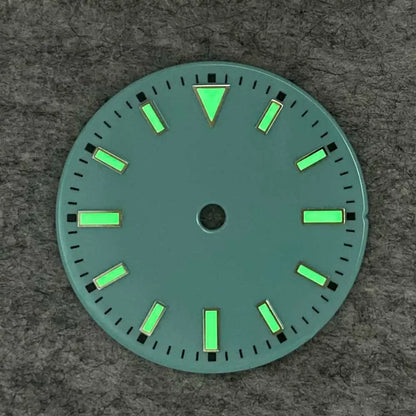29mm Watch Dial with Green Luminous Colourful No Calendar Window Watch Faces for NH35/ ETA 2836/Japan 8215/Mingzhu 2813 Movement