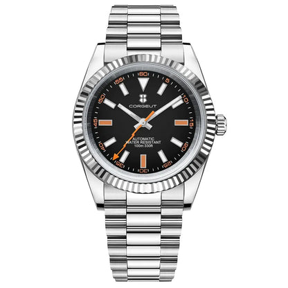 Corgeut watches CG2028 36mm/39mm NH35 Sapphire 100M glass back Diver Fluted Bezel