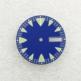 28.5mm Green Luminous NH36 Watch Dial Triangular Scale Dial Mechanical Watch Face for NH36A Movement Dive Watch Repair Parts
