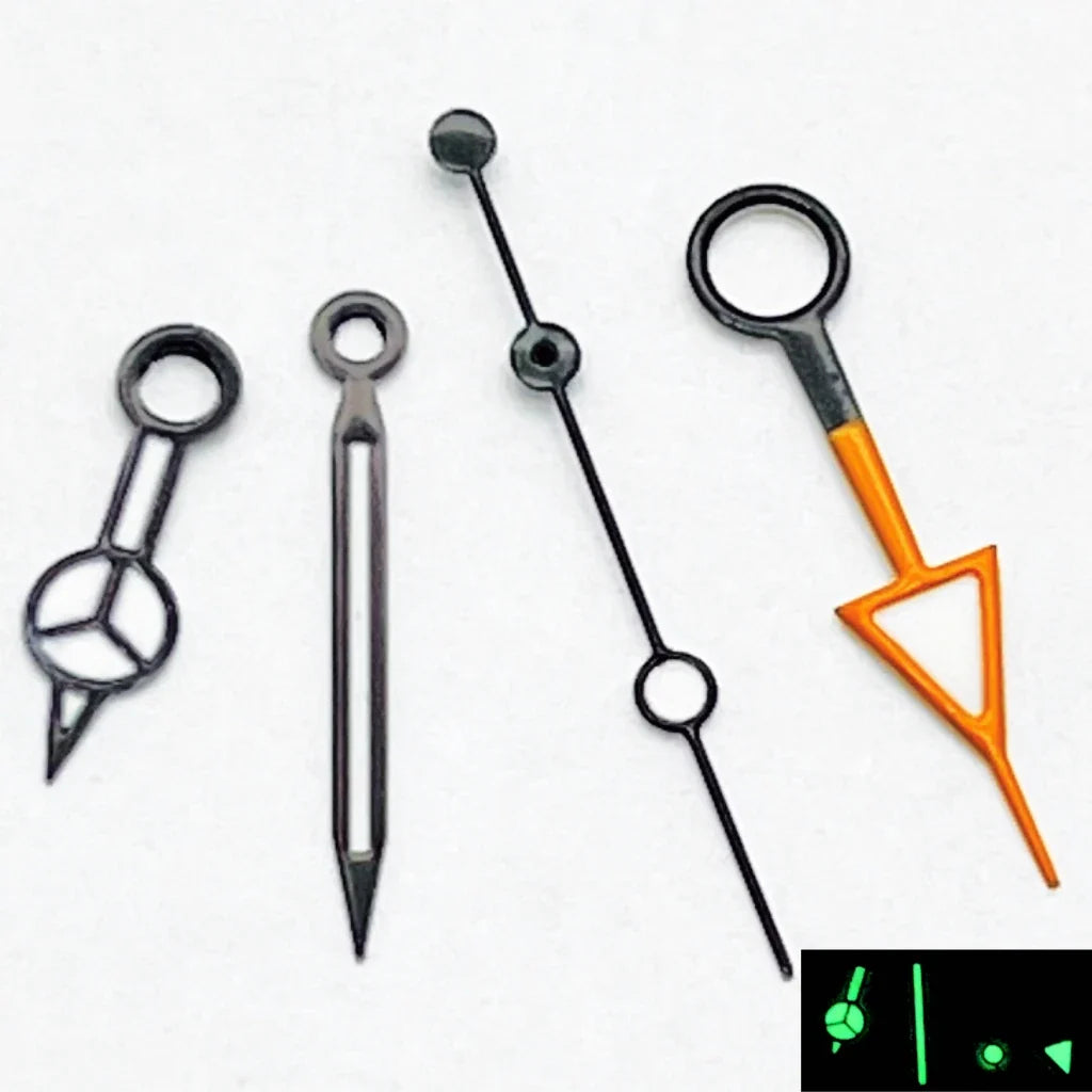 RICHUS NH34 GMT Watch Hands Silver/Black/Gold/RoseGold Blue Luminous Fit NH34 Movement Watch Accessories