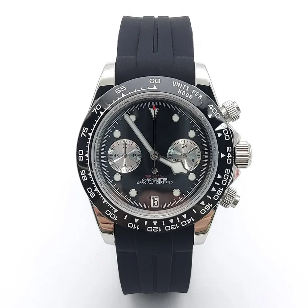 Sterile Chronograph Watch Customizable VK64 Quartz 40mm Panda Sapphire 39MM 5BAR