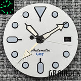 29mm Blue Red Black Orange GMT NH34 White Glossy Dial With Hands C3 Lume Fit NH34 Mechanical Watch Modified Accessories