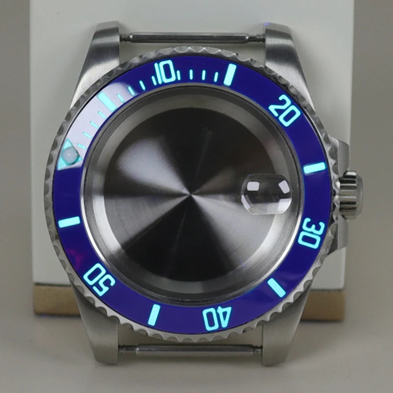 40mm Watch Case Ceramic C3 Bezel For Seiko NH35 NH36 NH34 nh70 Miyota8215 Eta2824 28.5mm Dial With Sapphire Crystal Waterproof