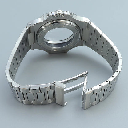Silver/Black/Rose Gold 40mm Watch Cases Strap Parts Sapphire Glass For NH35 NH36 NH34 NH38 NH72 Movement 30.8mmDial Mod Nautilus