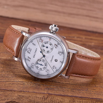 Baltany Pilot Watch Men S6048 9122 Automatic Watch Hardening Process Vickers 500HV Waterproof Luxary Mechanical Wristwatch Man