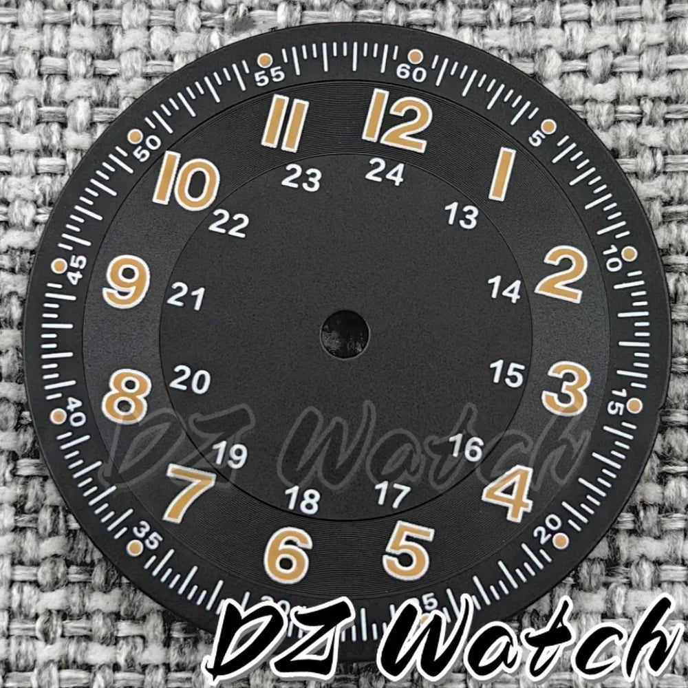 NH35 New 29mm Black/White/Green/Blue Pilot Style Watch Dial Face Set Arabic Numerals Fit NH36 ETA2824 PT5000 Automatic Movement