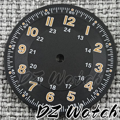 NH35 New 29mm Black/White/Green/Blue Pilot Style Watch Dial Face Set Arabic Numerals Fit NH36 ETA2824 PT5000 Automatic Movement