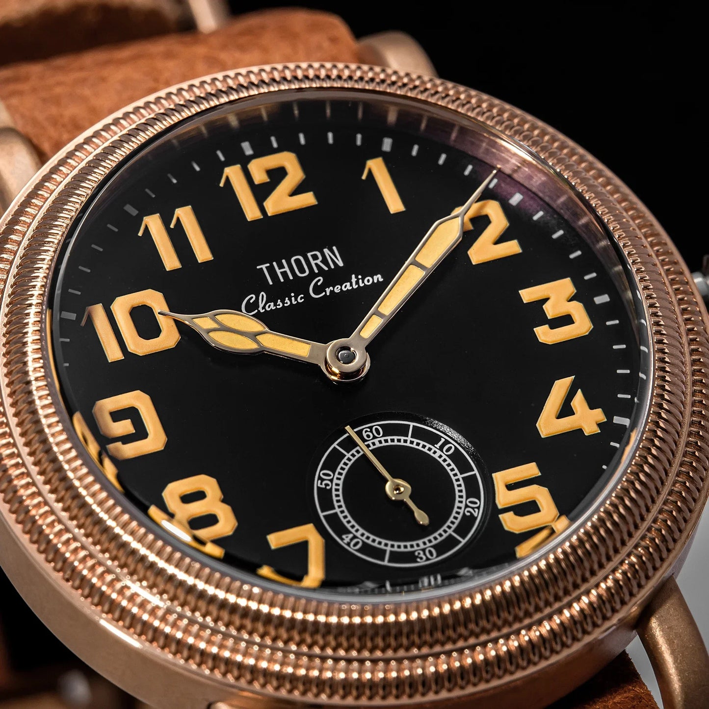 THORN T013 36mm Vintage Pilot Watch ST1700 Manual winding Sub Second Swiss luminous Sapphire