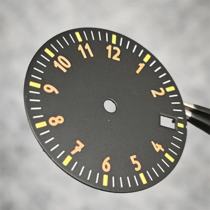28.5MM Watch Dial NH35 Single Date / No Date Calendar Watch Faces Green Luminous Watch Accessories for NH35/ NH36/ 4R Movement