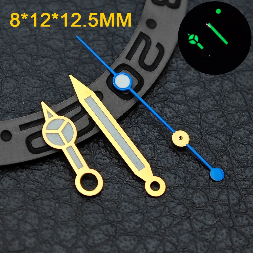 Watch hands NH36  Black/Rose Gold Watch Accessories Watch pointer N H35 NH36 Hands Blue Green/Green Glow fits for N H35