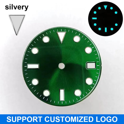 28.5mm diameter dial suitable for NH-34/35/36 movements GMT Luminous dial customization LOGO/name DIY dial watch parts