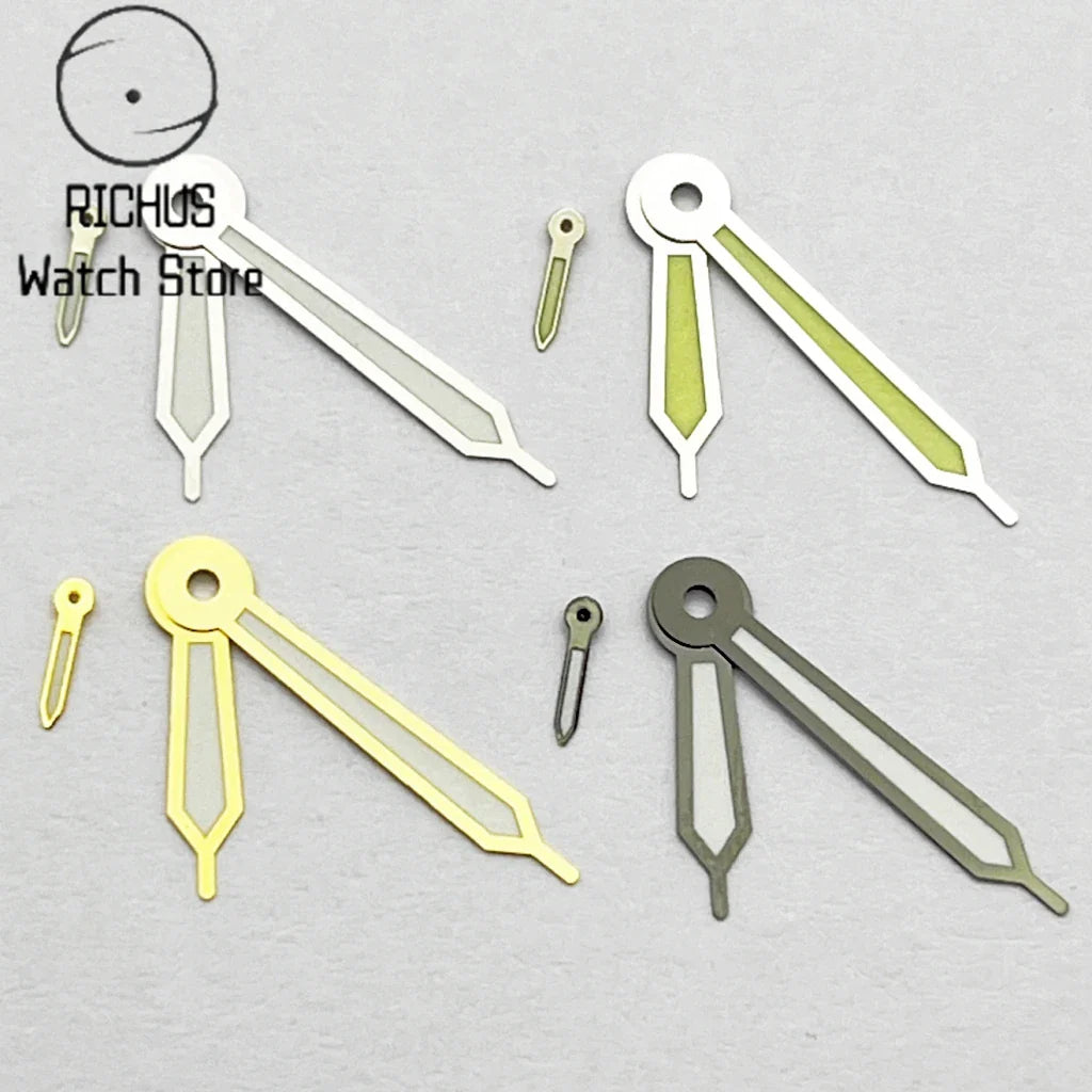 Nipple end ETA6497 Watch Hands Silver/Blue/Gold/RoseGold Green Luminous Fit ETA 6497 6498 ST3600 3620 Movement Accessory Part