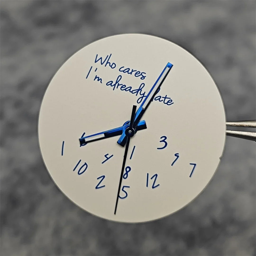 Modified Blue Log Hands + Watch Dial Set 28.5mm DIY Watch Faces Fits NH35/4R36 Movement Who Cares Lt's Already Late Accessories