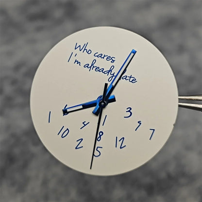 Modified Blue Log Hands + Watch Dial Set 28.5mm DIY Watch Faces Fits NH35/4R36 Movement Who Cares Lt's Already Late Accessories