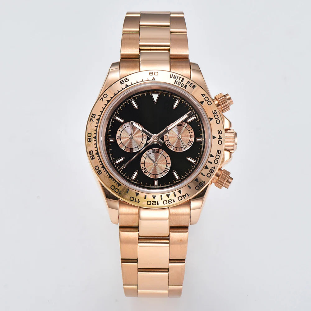 Oumashi Chronograph Automatic  ETA 7750 MOVT custom logo sapphire 40mm Daytona Panda Watch 5Bar