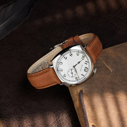 Baltany  Dress Watches Man S4046 1921 Sub-second Homage ST1701 Stainless Steels Classic Square Case Vintage Mechanical Watch