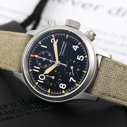 Militado ML1868KF Chronograph Watch  VK67 Quartz 10Bar 39MM Multifunction Military Watch BGW 9 Lume