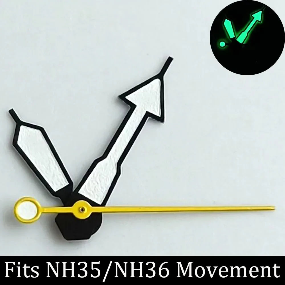 high-quality Watch accessories watch pointer NH series 35 NH36 hands green  luminous suitable for N H35/ NH36 movement