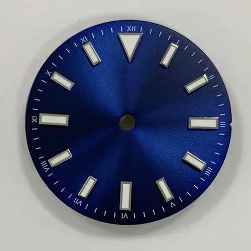 28.5mm Sunray Watch Dial Stripe Nails Green Luminous Font Modified Watch Accessories Suitable for NH35/8215/2836 Movement