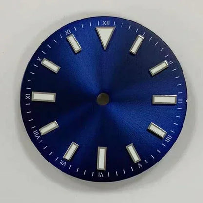 28.5mm Sunray Watch Dial Stripe Nails Green Luminous Font Modified Watch Accessories Suitable for NH35/8215/2836 Movement