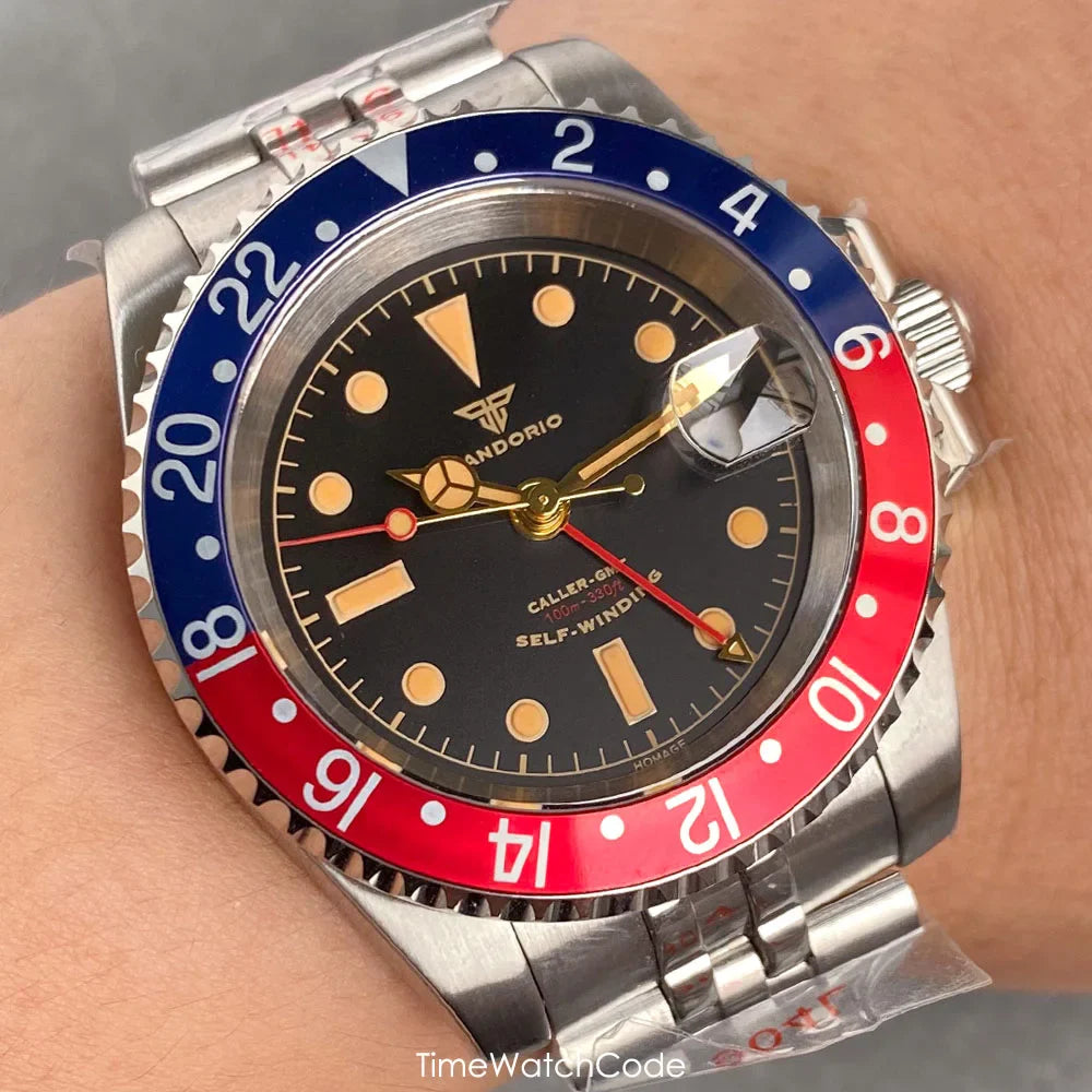 Tandorio NH34A GMT 6542 Mod Sapphire 20BAR 40mm Diver 40MM TD218D