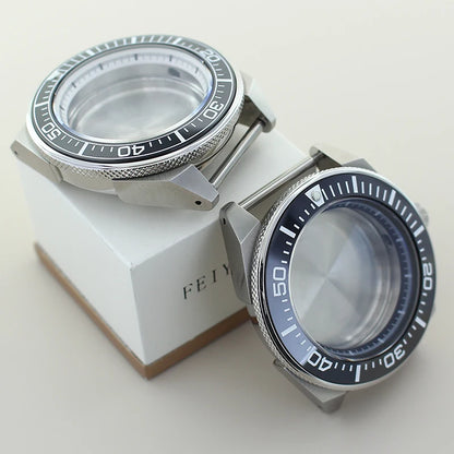 Modified Samurai Diving Watch Case 43.8mm For Seiko NH35 NH36 NH38 NH34 4R36 Movement 28.5mm Dial Sapphire Crystal Ceramic Bezel