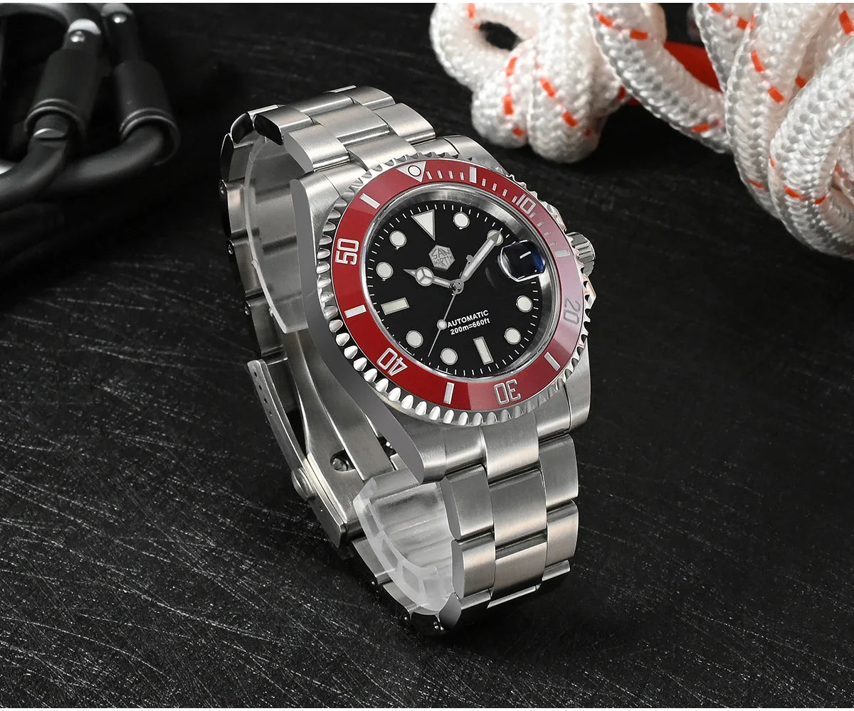 San Martin SUB Diver Sn0019G 41mm Water Ghost PT5000 SW200 Automatic AR Sapphire 20Bar BGW-9 Luminous