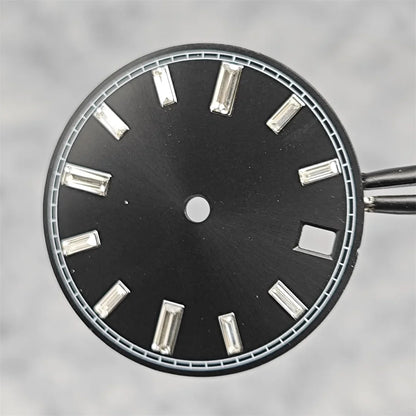 28.5mm Watch Dial Stone Diamond Nail Sunburst Watch Faces No Luminous Accessory Suitable for NH35 / NH36 Movement