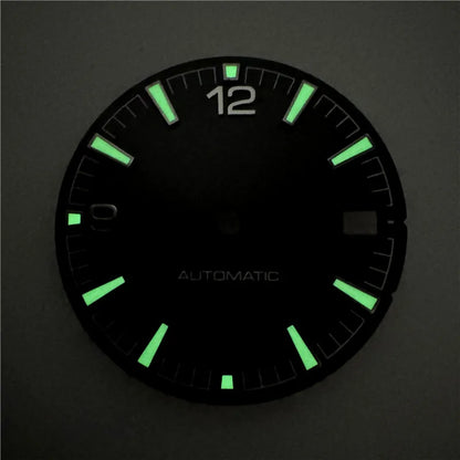 Quality Sea 600m Style Watch Dial With C3 Bgw9 Green Blue Luminous For Nh35 Nh36 Mechanical Movement Skx007 Case 28.5mm Dial