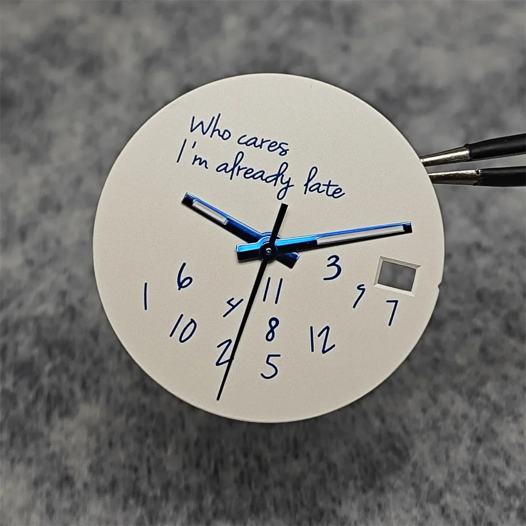Modified Blue Log Hands + Watch Dial Set 28.5mm DIY Watch Faces Fits NH35/4R36 Movement Who Cares Lt's Already Late Accessories