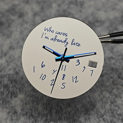 Modified Blue Log Hands + Watch Dial Set 28.5mm DIY Watch Faces Fits NH35/4R36 Movement Who Cares Lt's Already Late Accessories