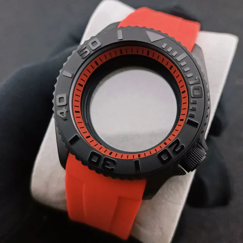 NH35 Case 42mm High-quality Yacht Master Steel Black Case NH35 NH36 Movement Case Watch Accessories Sapphire Glass 22mm Band