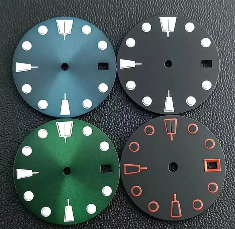 28.5mm Watch Dial Black Red Blue Green Black Suitable For NH35 NH36 Movement Luminous Dial Watch Accessories