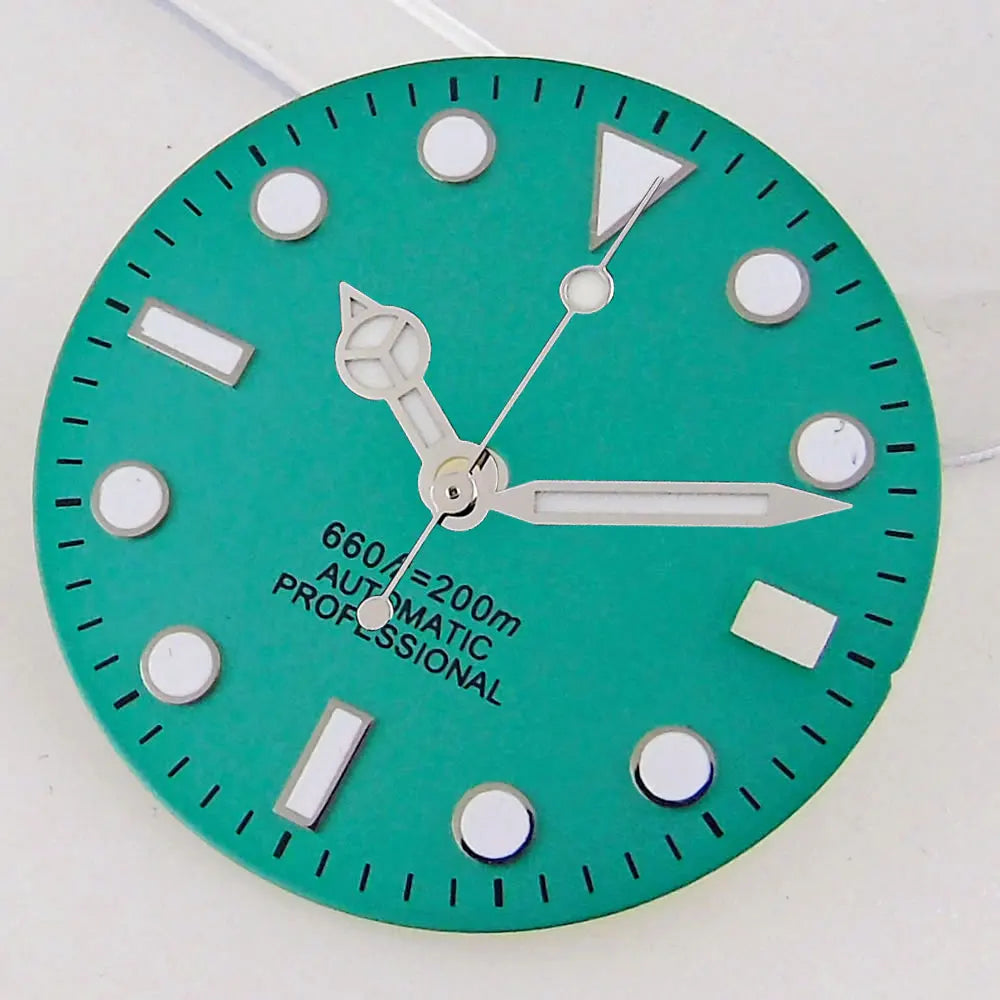 SU B Watch Part 28.5mm Watch Dial for NH 35 NH 36 NH 37 NH 38 NH 39 NH 70 NH 72 Di ver Wristwatch Parts Green/Black Index Repair Tool