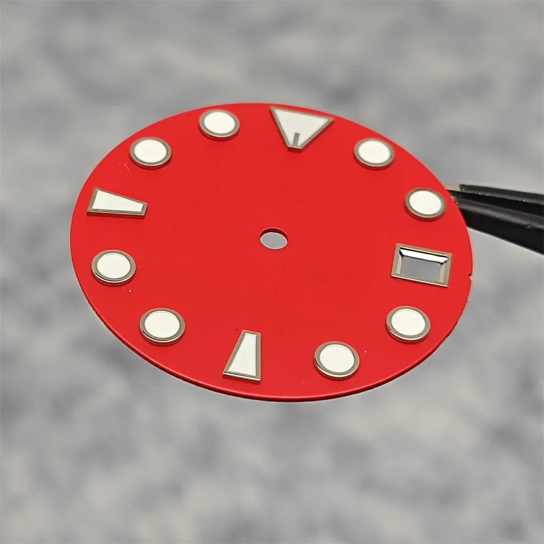 28.5MM New NH35 Dial Green Luminous Watch Face Matte Texture Dial for NH35/ NH36 Mechanical Movement Watch Accessories Repair Parts