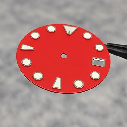 28.5MM New NH35 Dial Green Luminous Watch Face Matte Texture Dial for NH35/ NH36 Mechanical Movement Watch Accessories Repair Parts