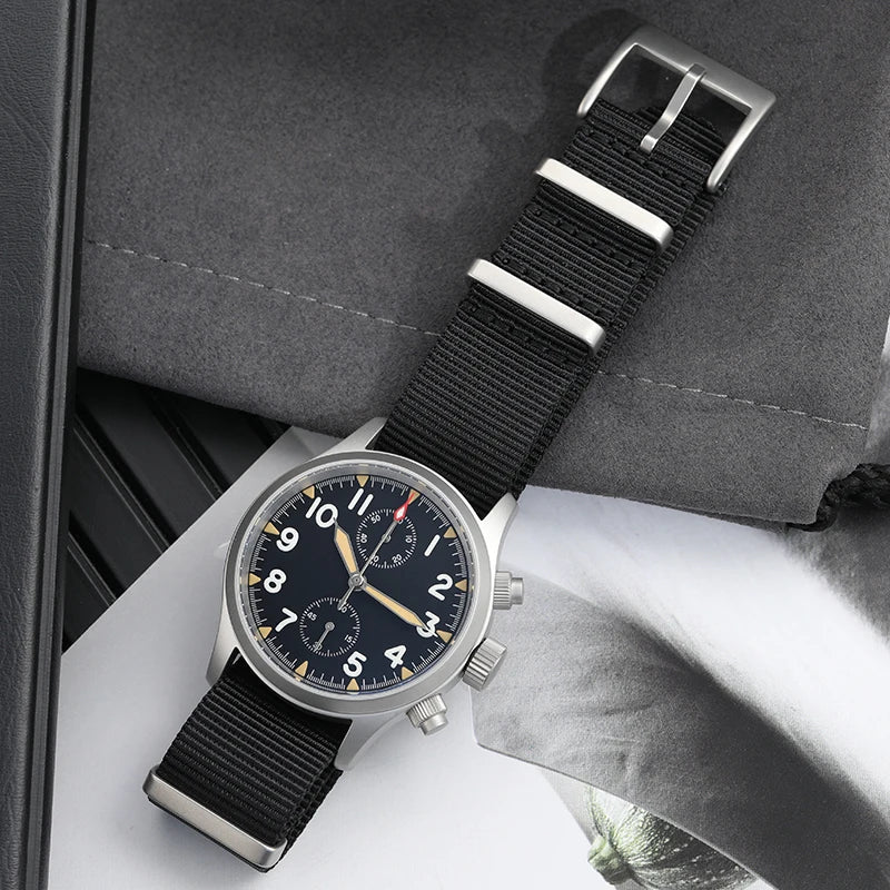 Militado ML1868KF Chronograph Watch  VK67 Quartz 10Bar 39MM Multifunction Military Watch BGW 9 Lume