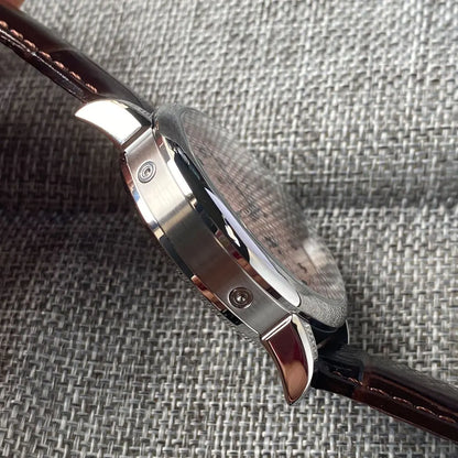 Corgeut Moon Phase Watch 42mm Seagull St1655 Automatic Day Date Month Calendar Glass Back 42MM 3ATM