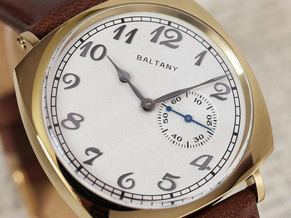 Baltany Dress Watch Man 4046G ST1701 Automatic Gold Case Stainless Steel Square Retro 1921 Homage Mechanical Wristwatch Man