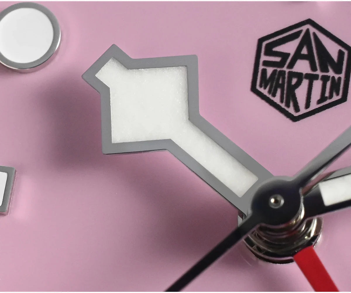 San Martin SN0054G GMT Pink Dial BB  39mm NH34 Automatic Watch 10Bar AR Sapphire BGW9 Lume