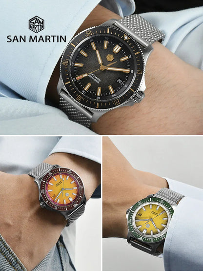 San Martin Diver SN0118G 40mm Original Design Fruit Series  NH35 Automatic 20Bar AR Sapphire BGW Luminous SN0118