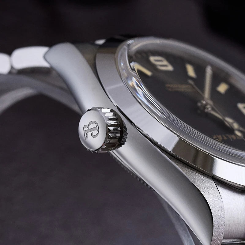 Baltany 36MM Explorer Watch Man S4056 NH38 Automatic Mechanical Watch  Waterproof 20Bar Stainless Steel Bracelet Retro Watches