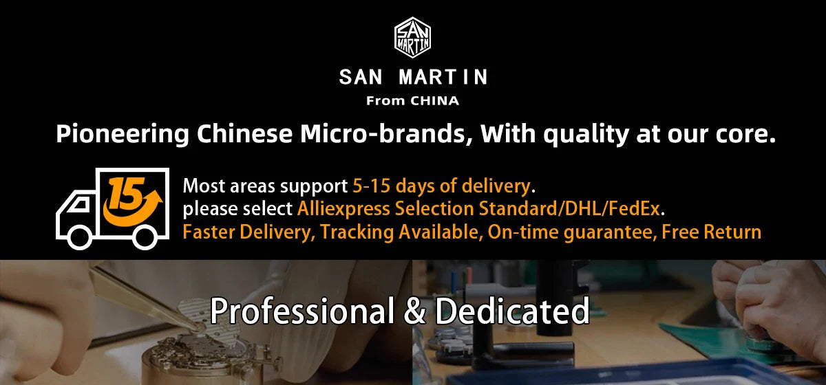 San Martin Nautilus MOD SN0075G 43mm Sw200  PT5000 Automatic AR Sapphire 20 ATM BGW-9