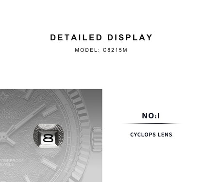 CADISEN C8215 DD40 Watches Day-Date AR Sapphir 10Bar MIYOTA 8285 Movt 40MM