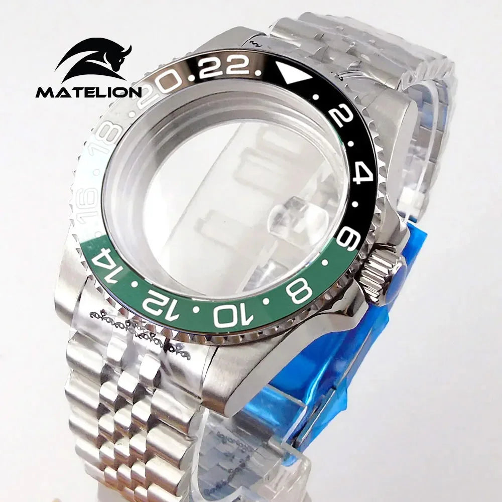 Matelion 200M Diving Case 40mm Fit NH35 NH36 NH34 GMT ETA 2824 PT5000 Watch Case Jubilee Bracelet Sapphire Glass Slide Buckle