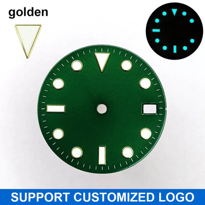 28.5mm diameter dial suitable for NH-34/35/36 movements GMT Luminous dial customization LOGO/name DIY dial watch parts